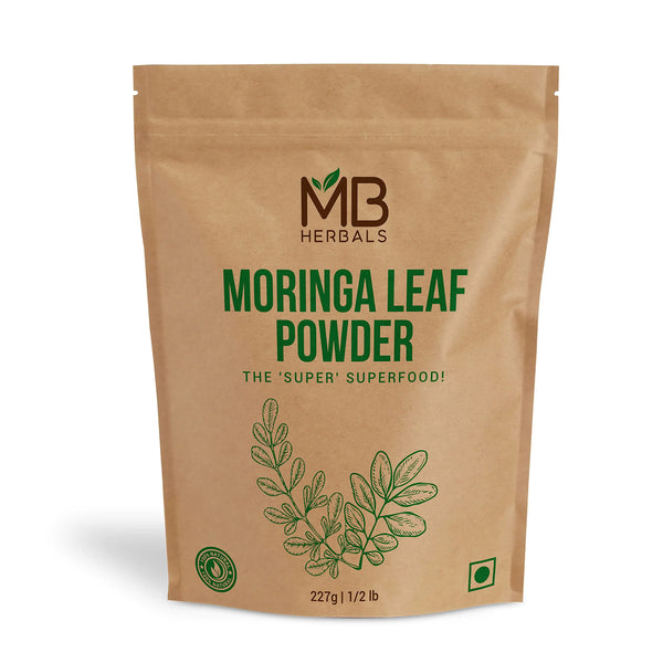 MB Herbals Moringa Leaf Powder 8 oz (227g / 0.5 LB) | 100% Pure Moringa Powder | Antioxidants Calcium Iron Protein & Vitamins | Easily Mixes in Drinks & Smoothies