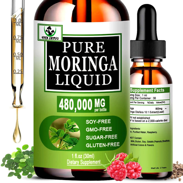 Organic Moringa Liquid Drops for EnergyMetabolism Immune Support8000mg Moringa Leaf Extract 6X Absorption Than Moringa Powder Moringa Capsule Moringa GummiesGreen Superfood Supplement for Women Men