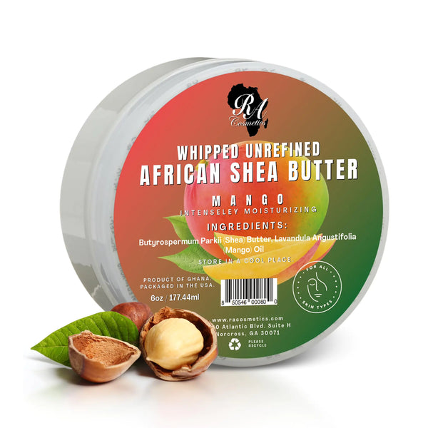 RA COSMETICS 100% African Shea Butter - Mango Scented Anti-Aging Moisturizer 6 Ounce