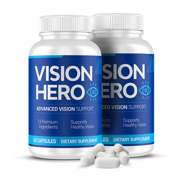 Vision Hero Advanced Vision Support Eyes Supplements - 60 Capsules Eye Health Supplements for Adults (Pack of 2)